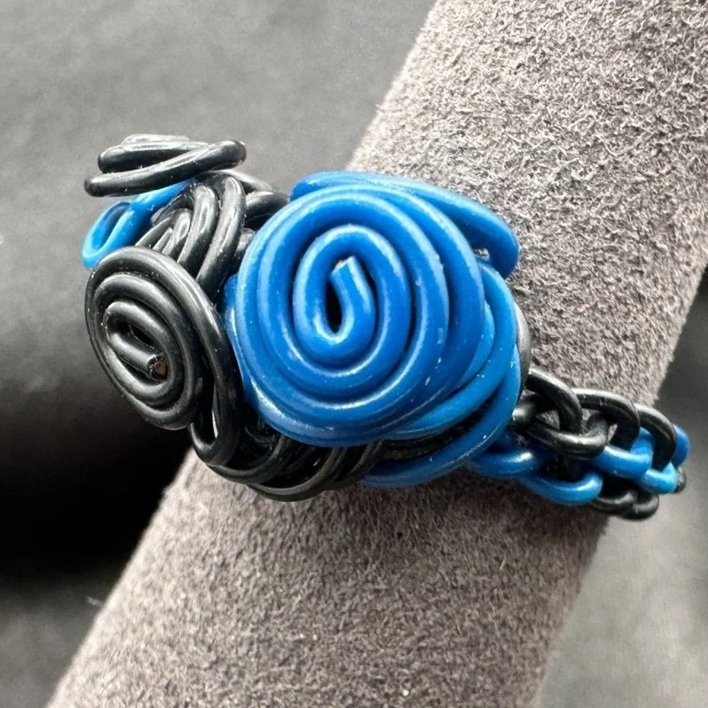 Vintage Y2K Wire Wrap Spiral Statement Ring Women's Classic Fashion Jewelry Boho